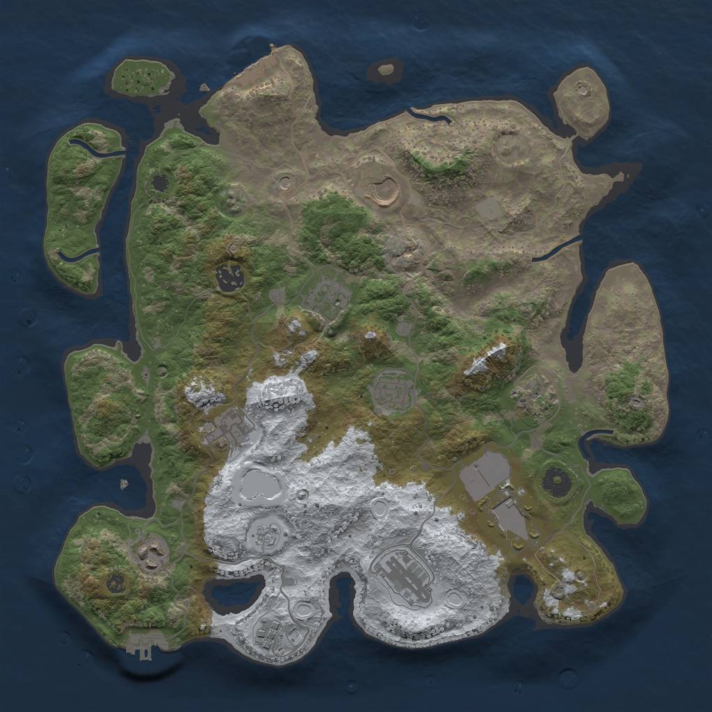 Rust Map: Procedural Map, Size: 3700, Seed: 18836, 19 Monuments