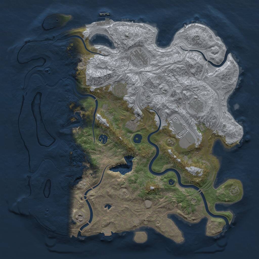 Rust Map: Procedural Map, Size: 4250, Seed: 1378438703, 14 Monuments