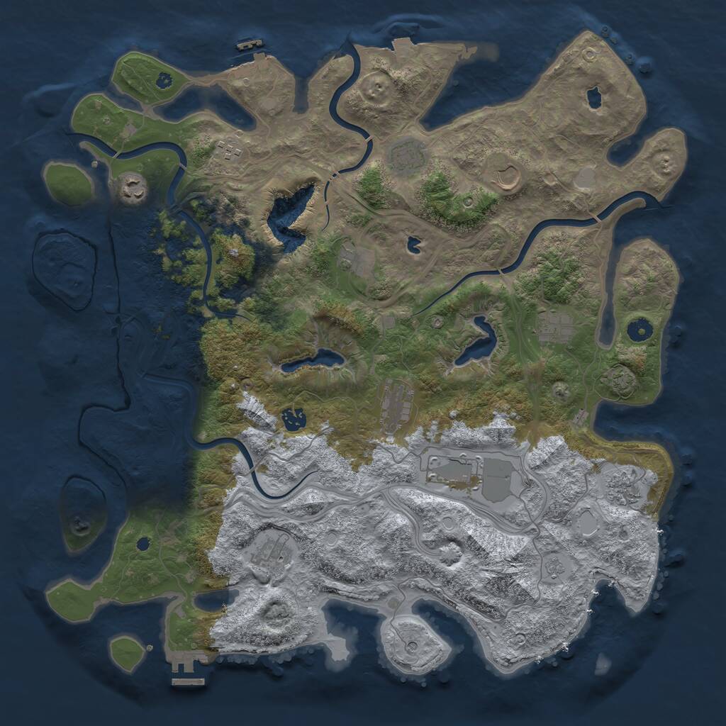 Rust Map: Procedural Map, Size: 4500, Seed: 98010835, 17 Monuments