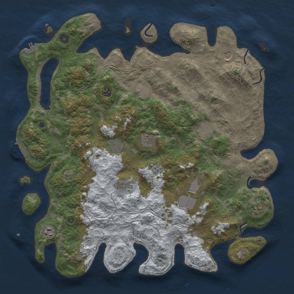 Rust Map: Procedural Map, Size: 4500, Seed: 425255000, 20 Monuments