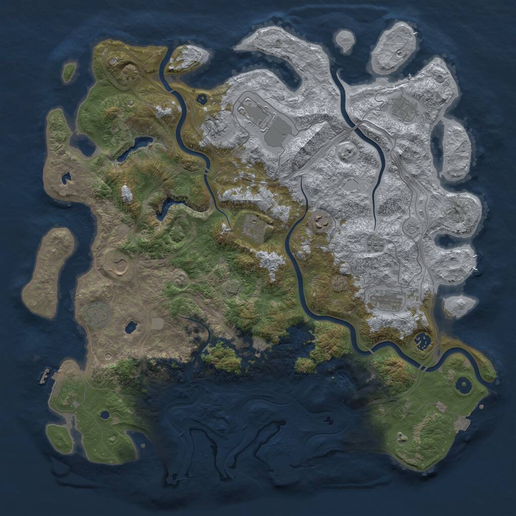 Rust Map: Procedural Map, Size: 4800, Seed: 689500, 17 Monuments