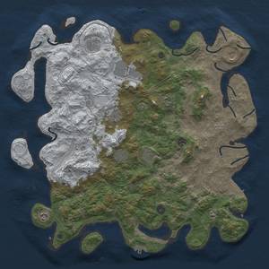 Thumbnail Rust Map: Procedural Map, Size: 4550, Seed: 166766655, 19 Monuments