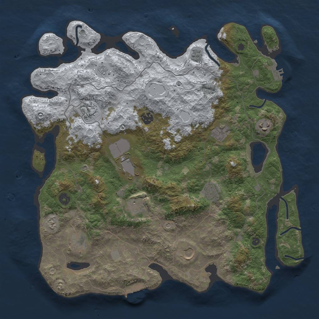 Rust Map: Procedural Map, Size: 4050, Seed: 648316, 19 Monuments
