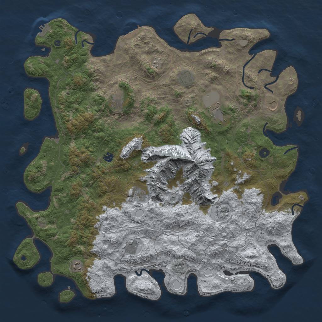 Rust Map: Procedural Map, Size: 5000, Seed: 151316167, 19 Monuments