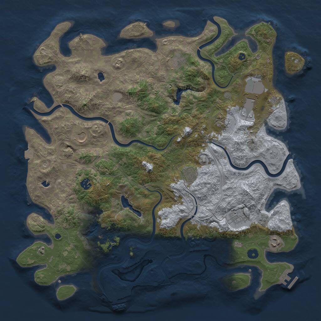 Rust Map: Procedural Map, Size: 4500, Seed: 171717, 15 Monuments