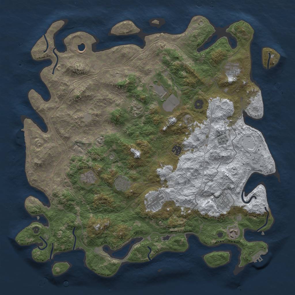 Rust Map: Procedural Map, Size: 4500, Seed: 171717, 20 Monuments