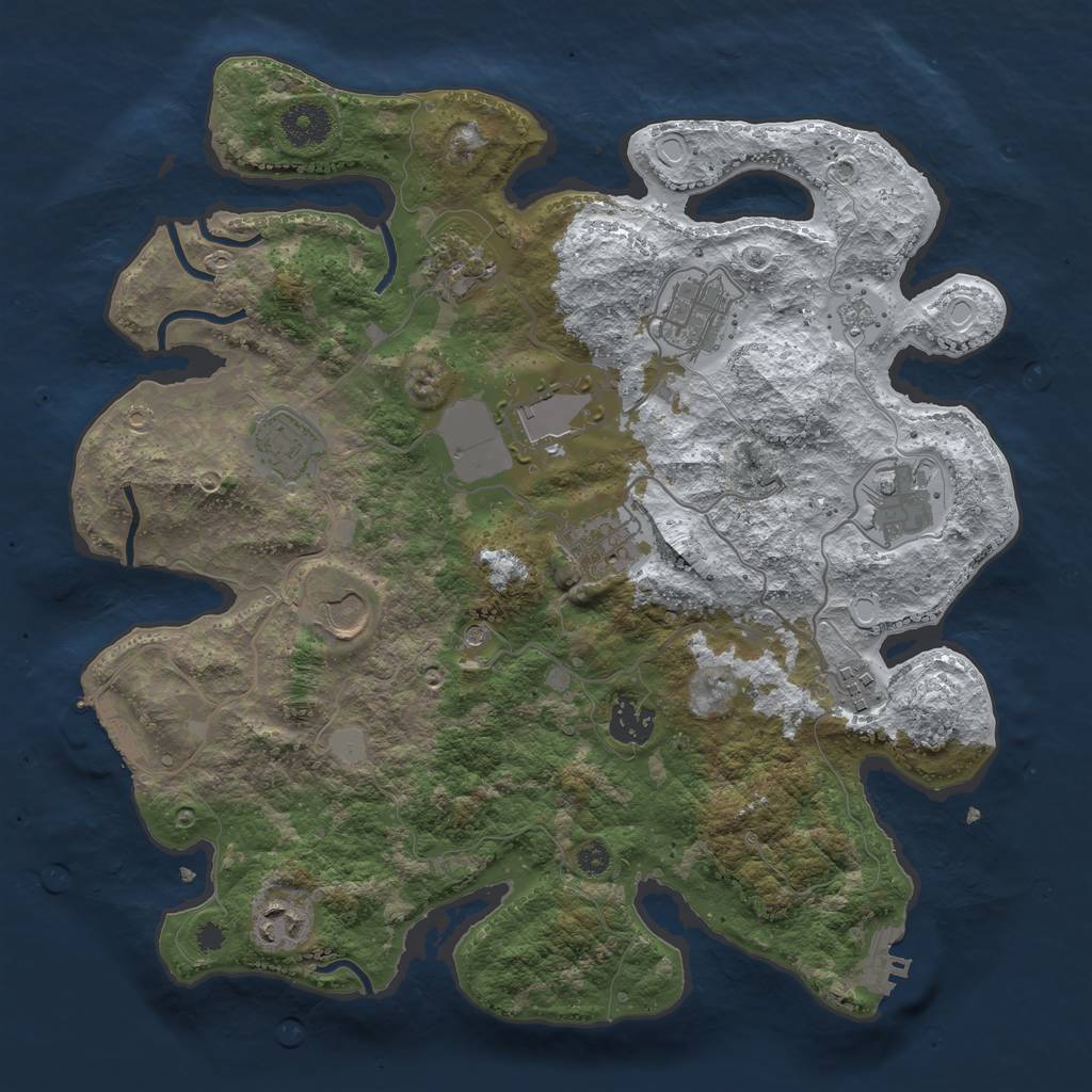 Rust Map: Procedural Map, Size: 3500, Seed: 755724282, 19 Monuments