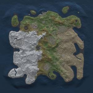 Thumbnail Rust Map: Procedural Map, Size: 3300, Seed: 71639, 13 Monuments