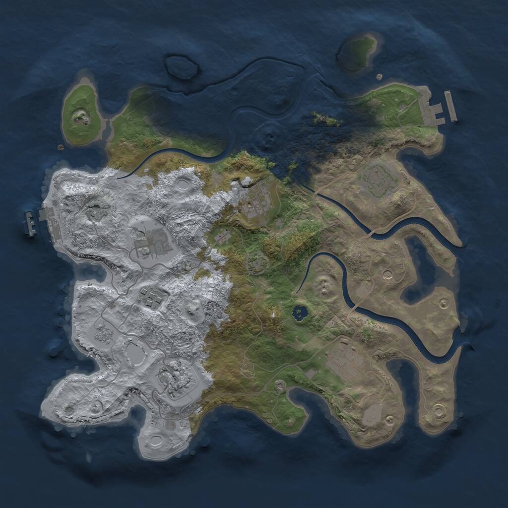 Rust Map: Procedural Map, Size: 3300, Seed: 71639, 12 Monuments