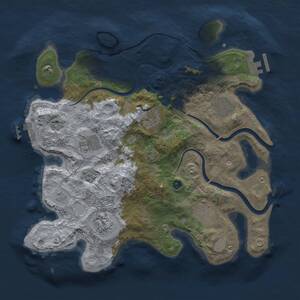 Thumbnail Rust Map: Procedural Map, Size: 3300, Seed: 71639, 12 Monuments