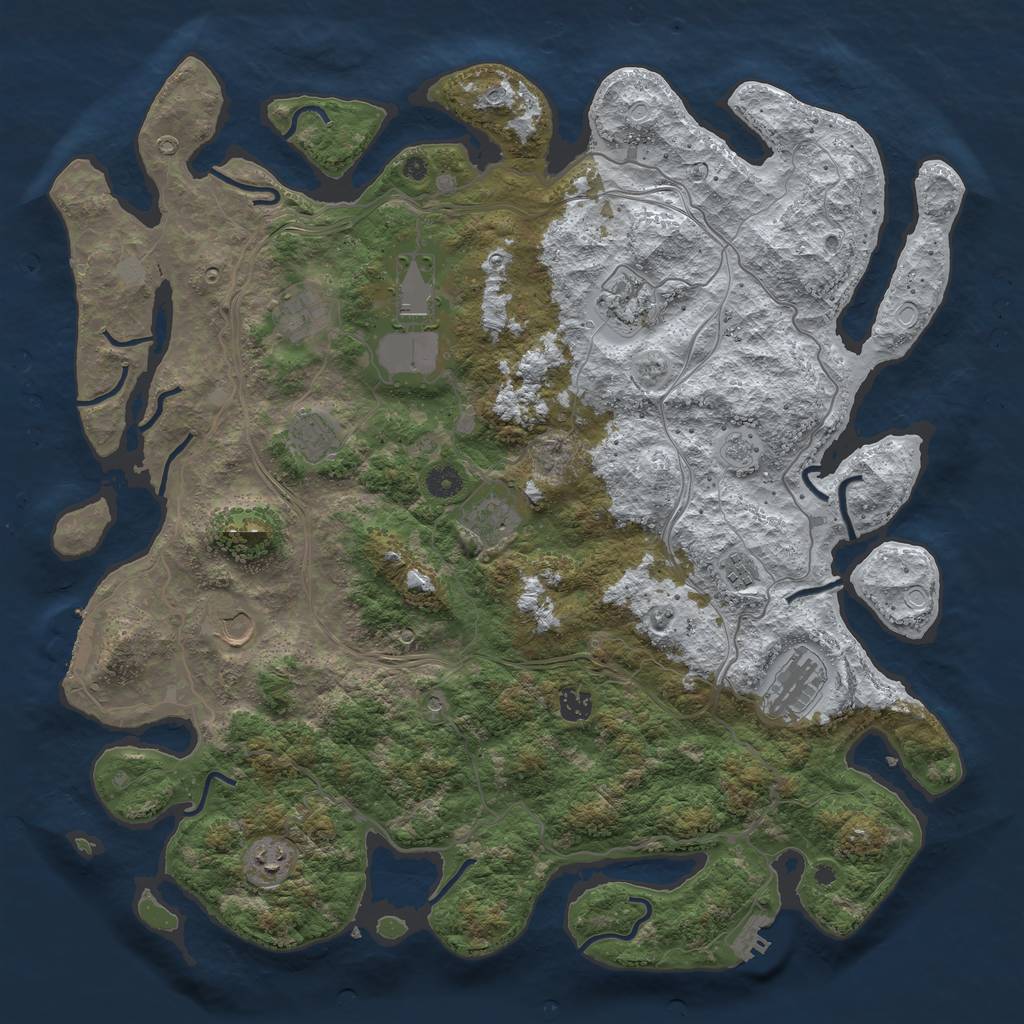 Rust Map: Procedural Map, Size: 4500, Seed: 13883, 19 Monuments