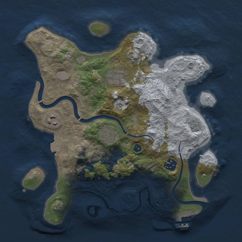 Rust Map: Procedural Map, Size: 3000, Seed: 403308420, 10 Monuments