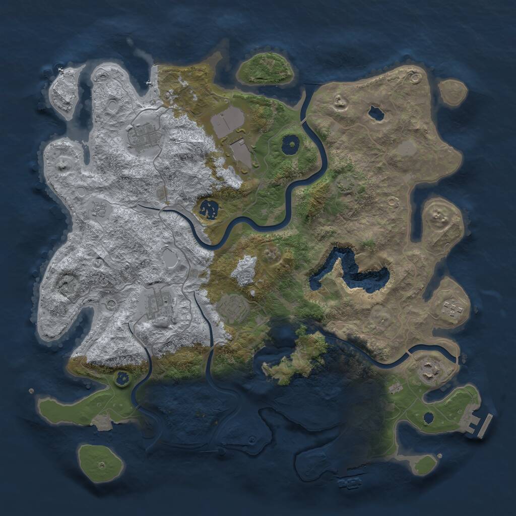 Rust Map: Procedural Map, Size: 4000, Seed: 4567234, 13 Monuments