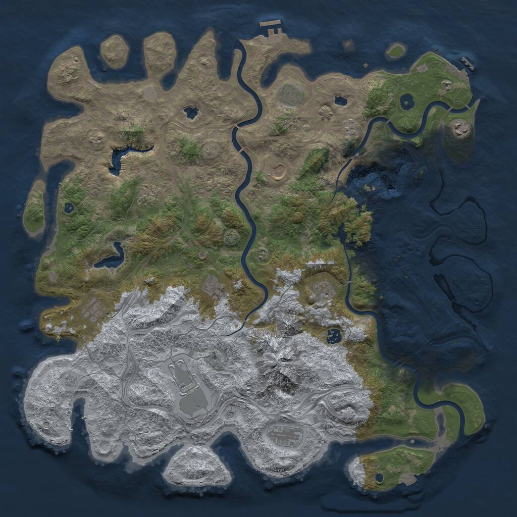 Rust Map: Procedural Map, Size: 5000, Seed: 4832286, 17 Monuments