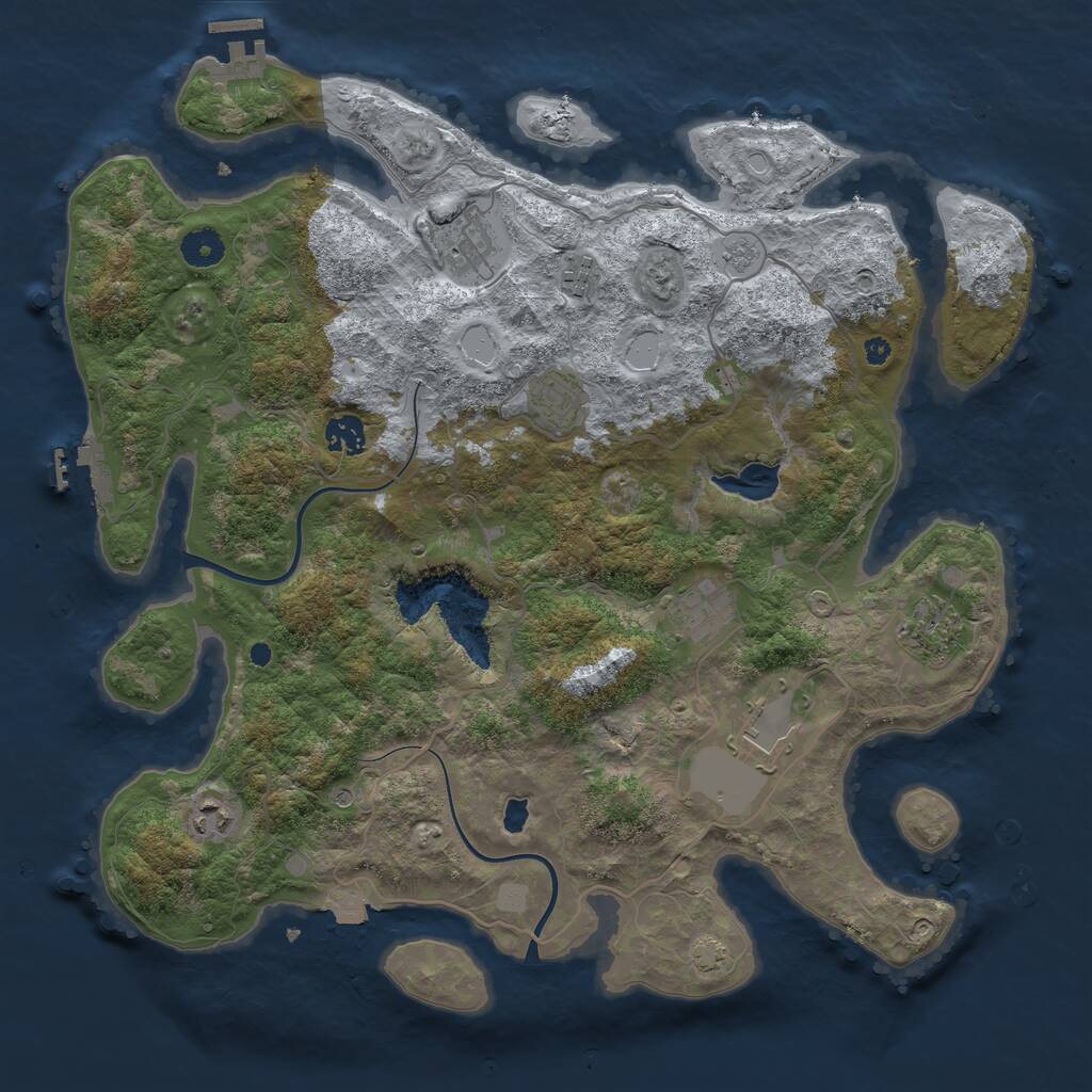 Rust Map: Procedural Map, Size: 4000, Seed: 1661970417, 14 Monuments