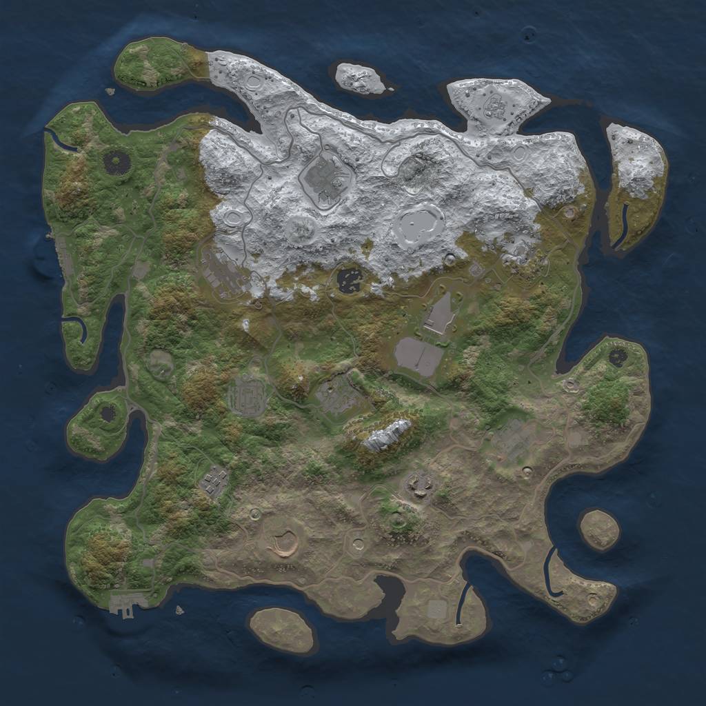 Rust Map: Procedural Map, Size: 4000, Seed: 1661970417, 20 Monuments