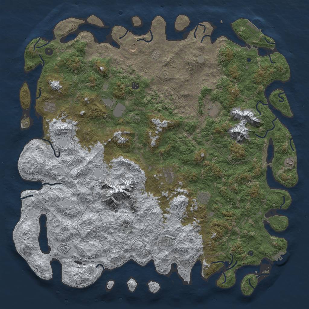 Rust Map: Procedural Map, Size: 6000, Seed: 72188, 20 Monuments