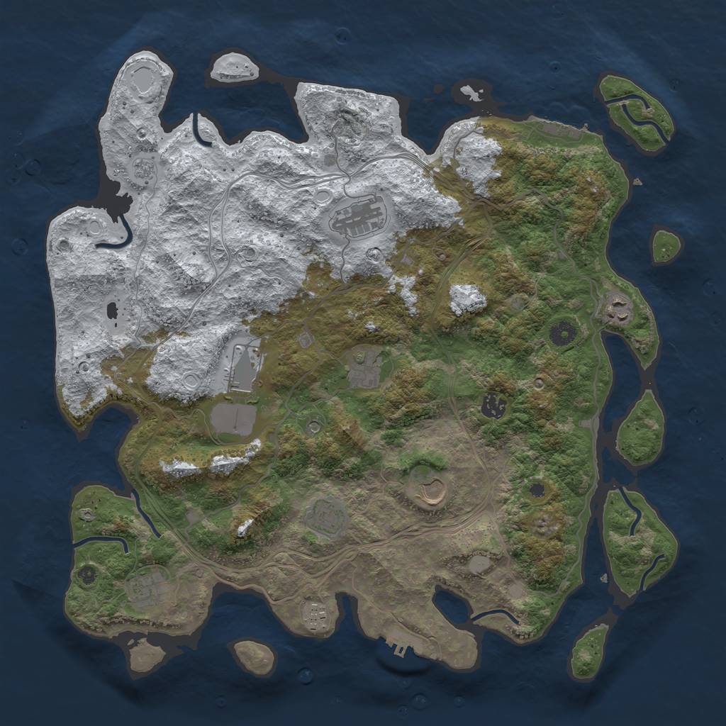 Rust Map: Procedural Map, Size: 4250, Seed: 16907, 18 Monuments
