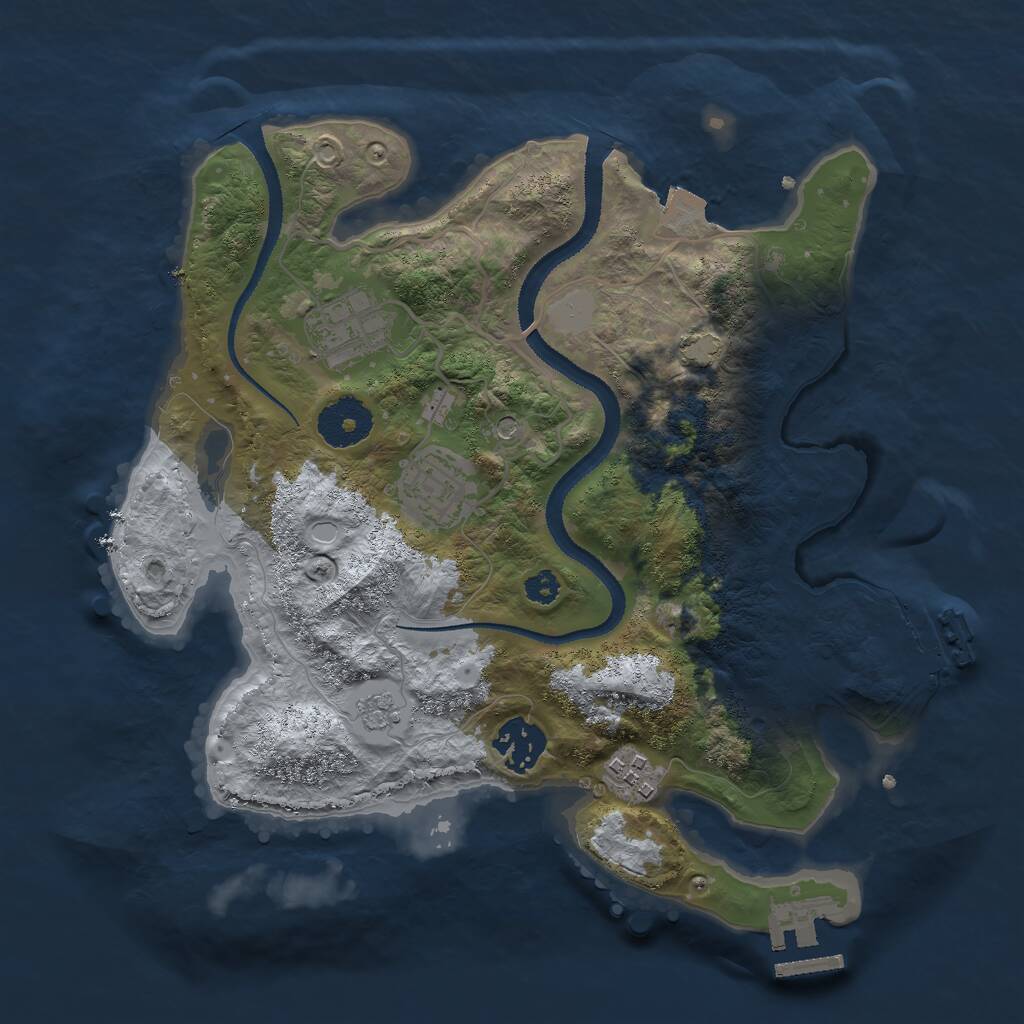 Rust Map: Procedural Map, Size: 3000, Seed: 2071999, 10 Monuments