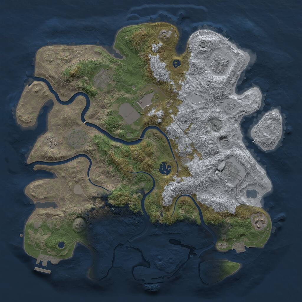Rust Map: Procedural Map, Size: 3750, Seed: 56423289, 14 Monuments
