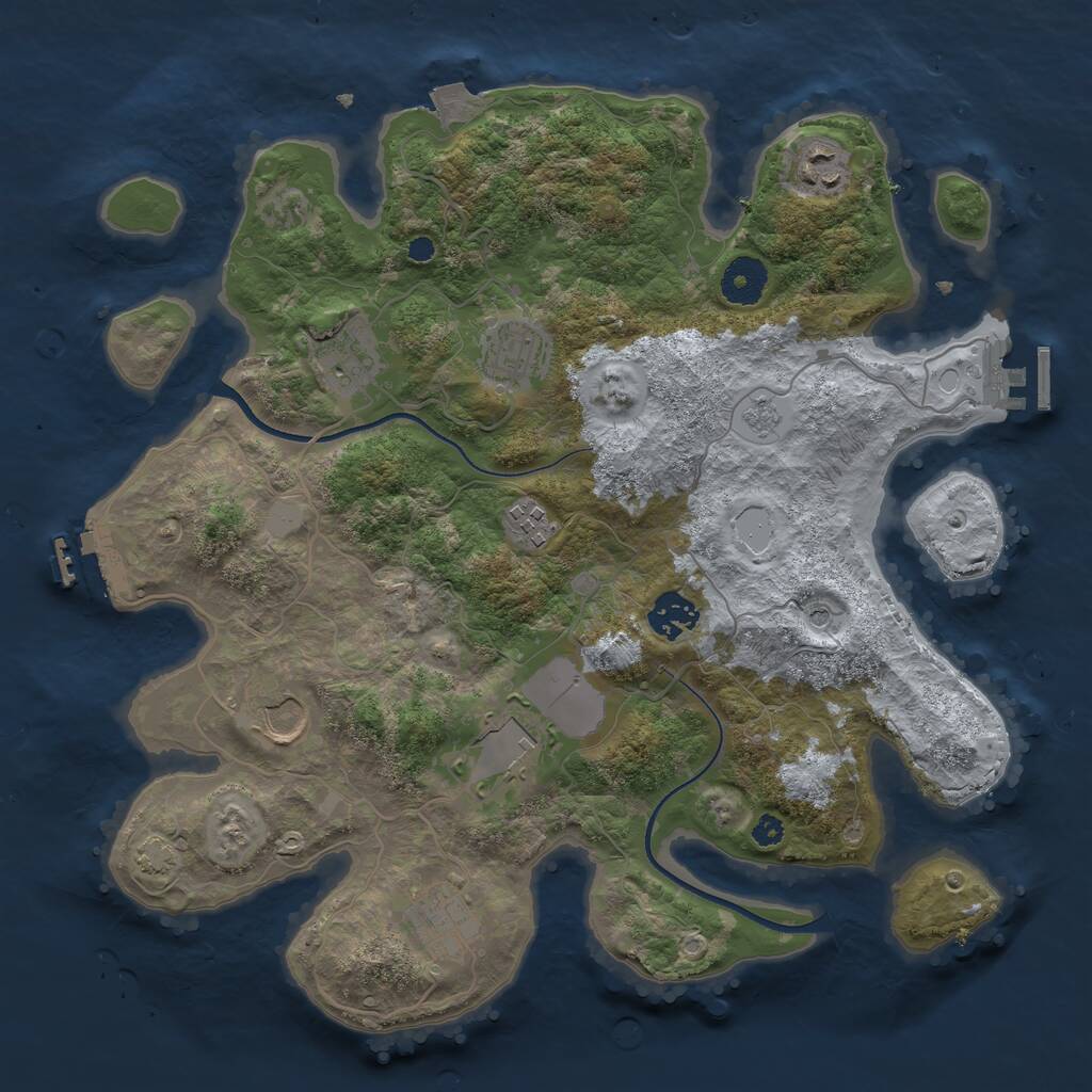 Rust Map: Procedural Map, Size: 3500, Seed: 603401711, 14 Monuments