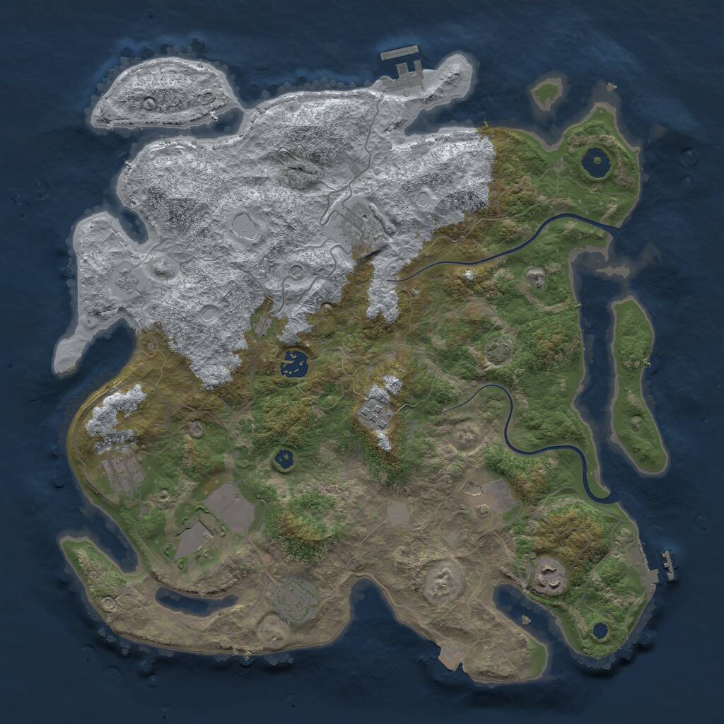 Rust Map: Procedural Map, Size: 3850, Seed: 89915698, 14 Monuments