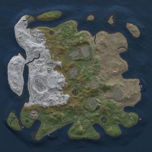 Thumbnail Rust Map: Procedural Map, Size: 3700, Seed: 1453518172, 19 Monuments