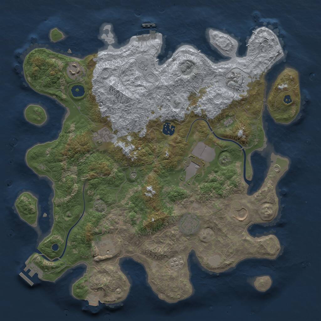 Rust Map: Procedural Map, Size: 3800, Seed: 2012221682, 15 Monuments
