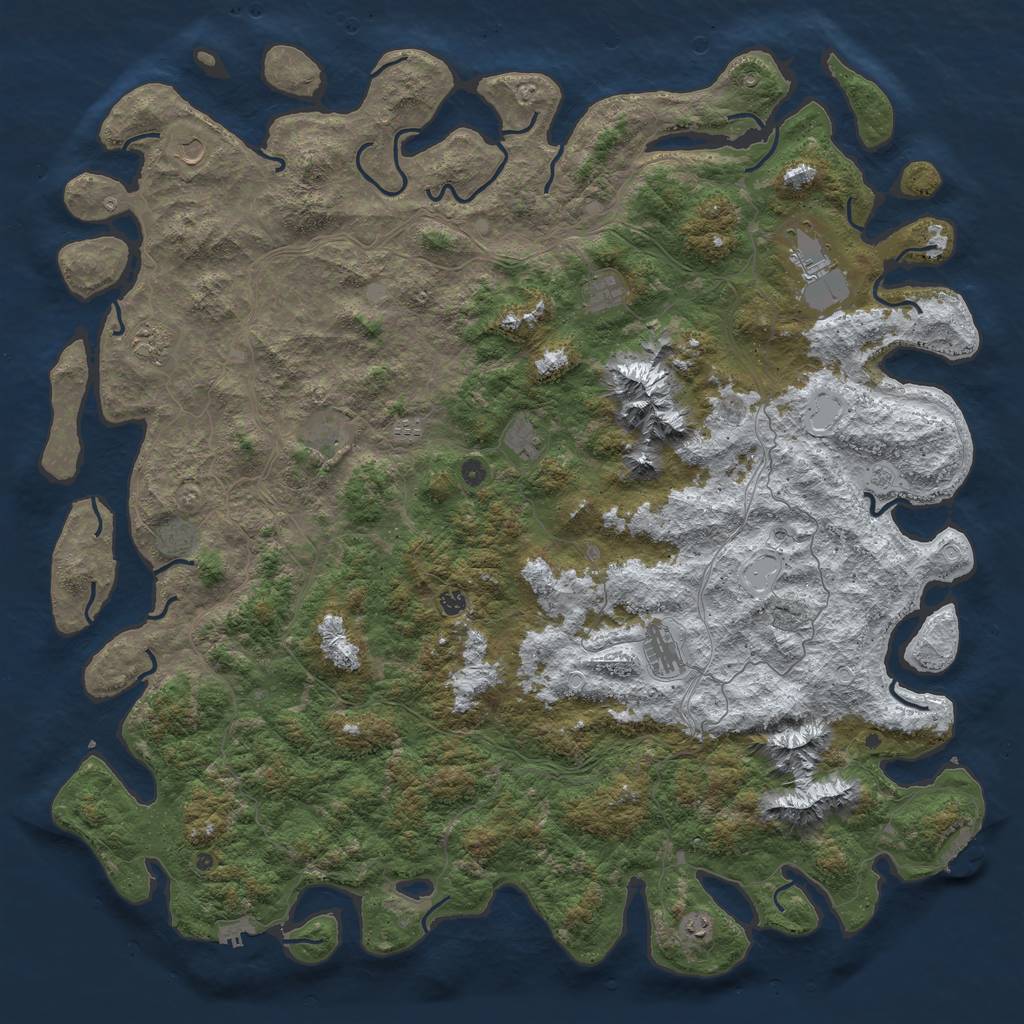 Rust Map: Procedural Map, Size: 6000, Seed: 106336338, 20 Monuments