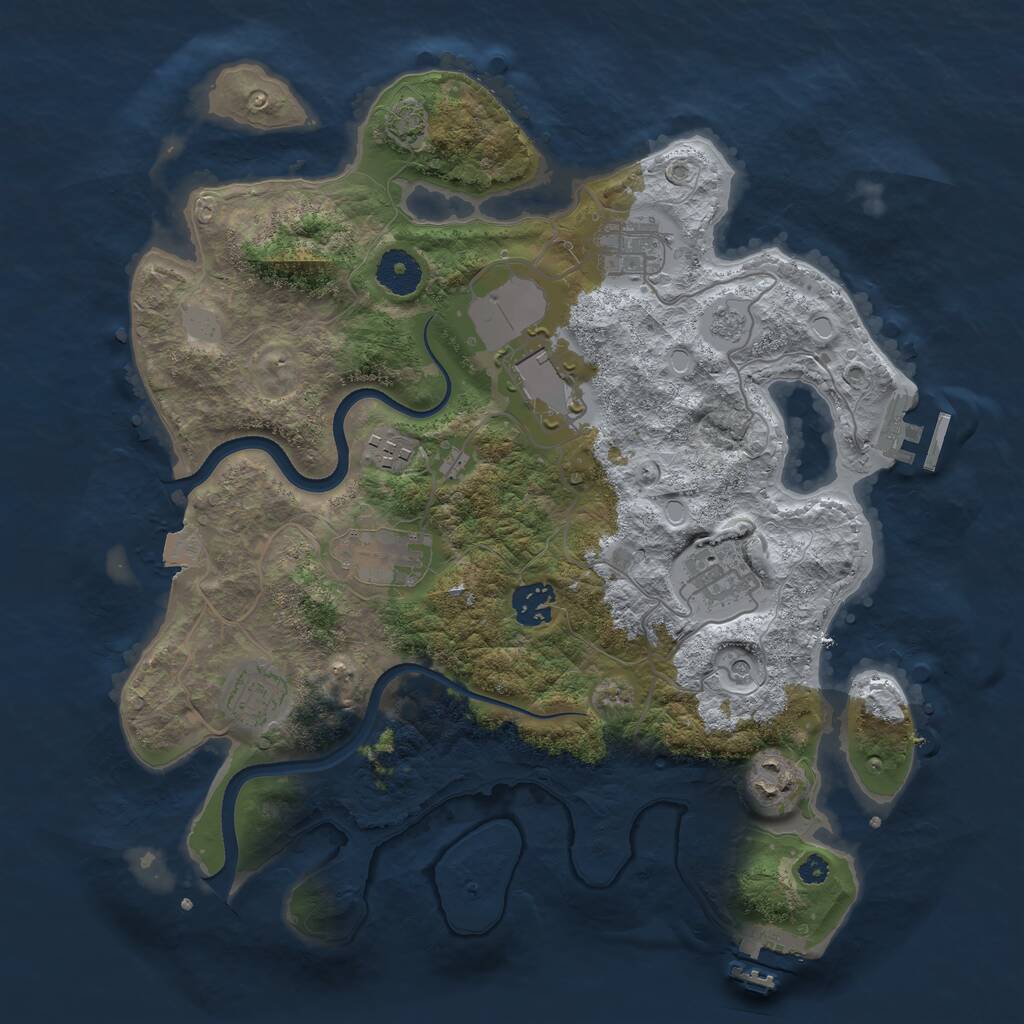 Rust Map: Procedural Map, Size: 3500, Seed: 226, 14 Monuments