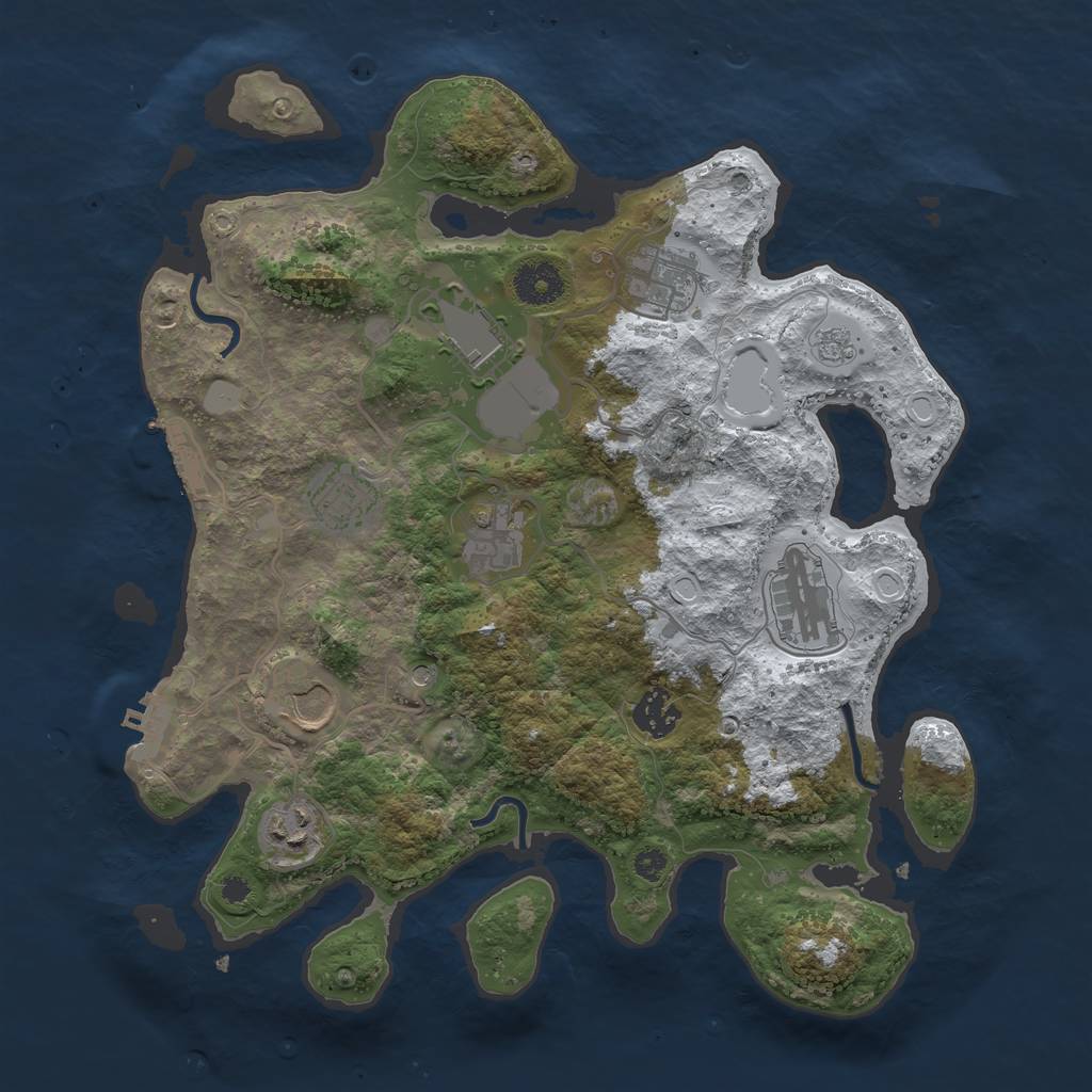 Rust Map: Procedural Map, Size: 3500, Seed: 226, 17 Monuments