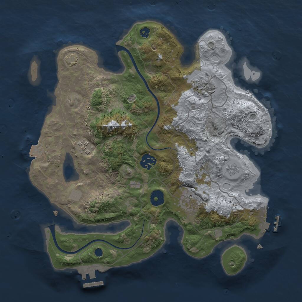 Rust Map: Procedural Map, Size: 3000, Seed: 1619751075, 9 Monuments