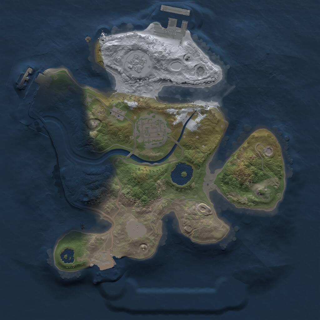 Rust Map: Procedural Map, Size: 2200, Seed: 1677562748, 5 Monuments