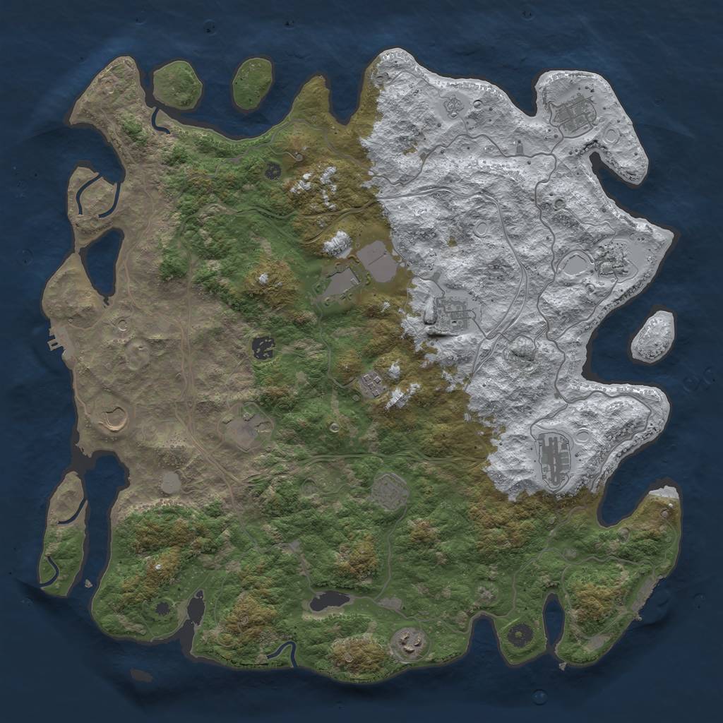 Rust Map: Procedural Map, Size: 4500, Seed: 930549936, 20 Monuments