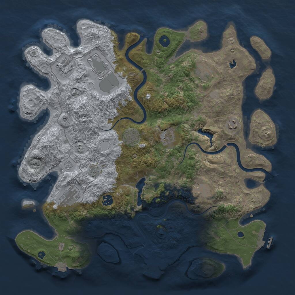 Rust Map: Procedural Map, Size: 4000, Seed: 1783963799, 16 Monuments