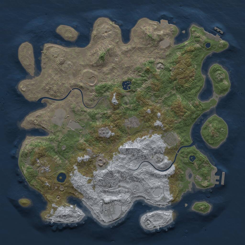 Rust Map: Procedural Map, Size: 3850, Seed: 1746003373, 15 Monuments