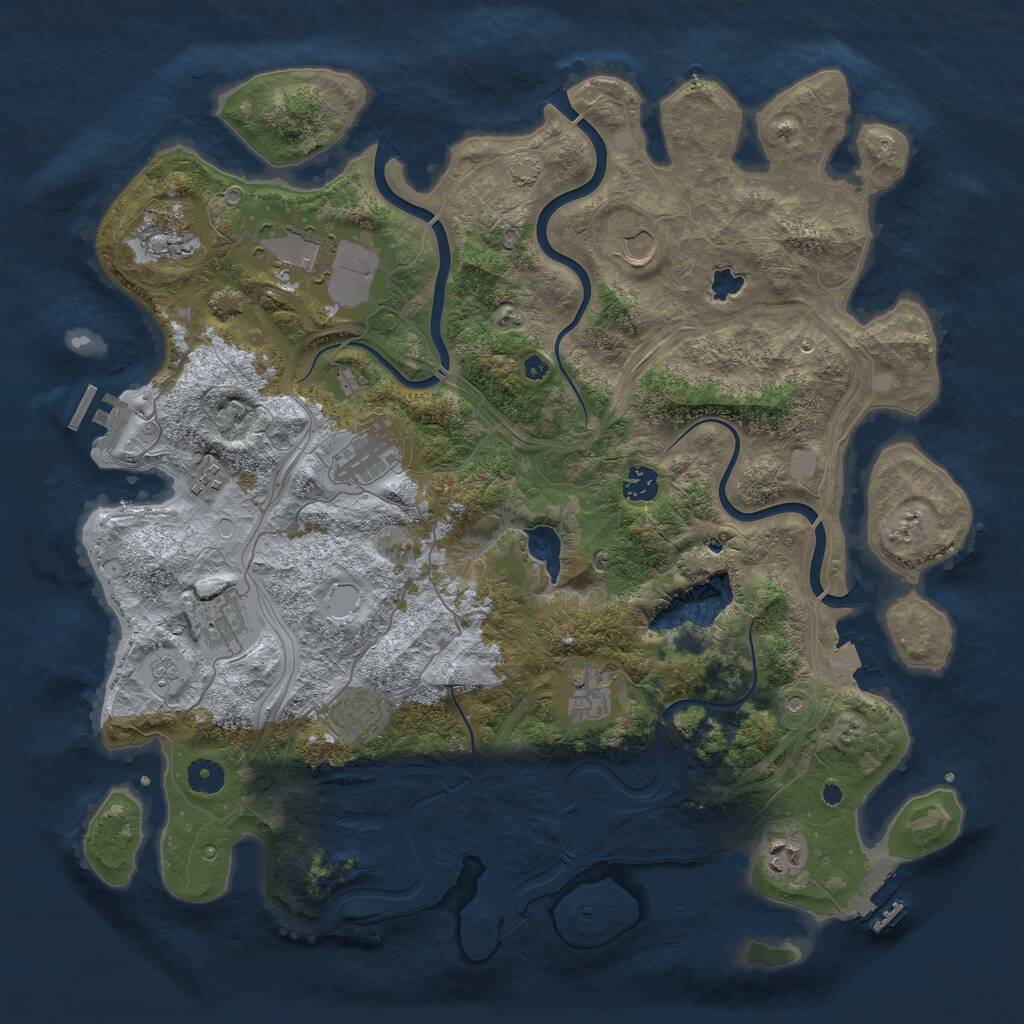 Rust Map: Procedural Map, Size: 4250, Seed: 741487, 16 Monuments