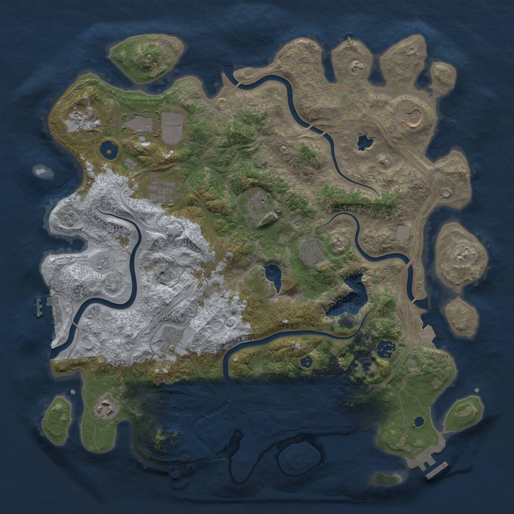 Rust Map: Procedural Map, Size: 4250, Seed: 741487, 16 Monuments