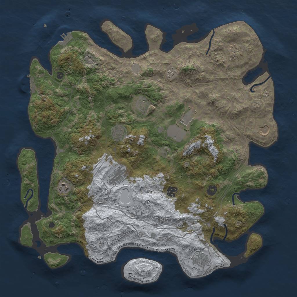 Rust Map: Procedural Map, Size: 4250, Seed: 824685, 19 Monuments