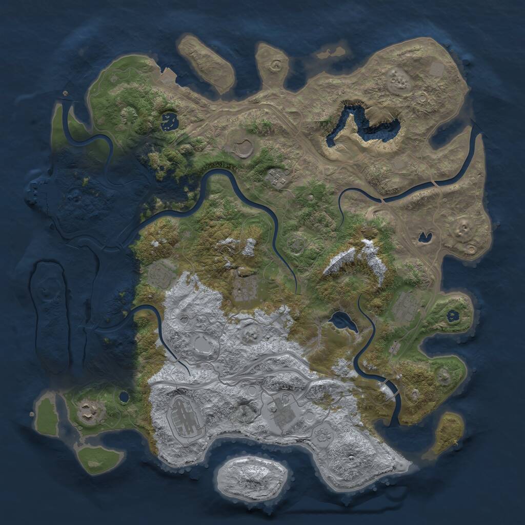 Rust Map: Procedural Map, Size: 4250, Seed: 824685, 14 Monuments