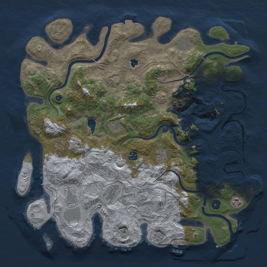Rust Map: Procedural Map, Size: 4250, Seed: 745312, 15 Monuments