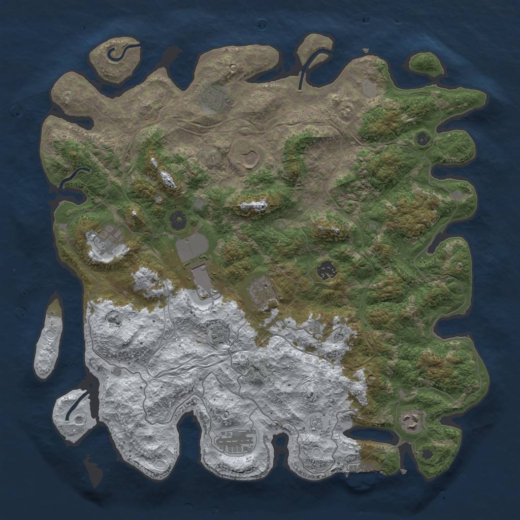 Rust Map: Procedural Map, Size: 4250, Seed: 745312, 17 Monuments