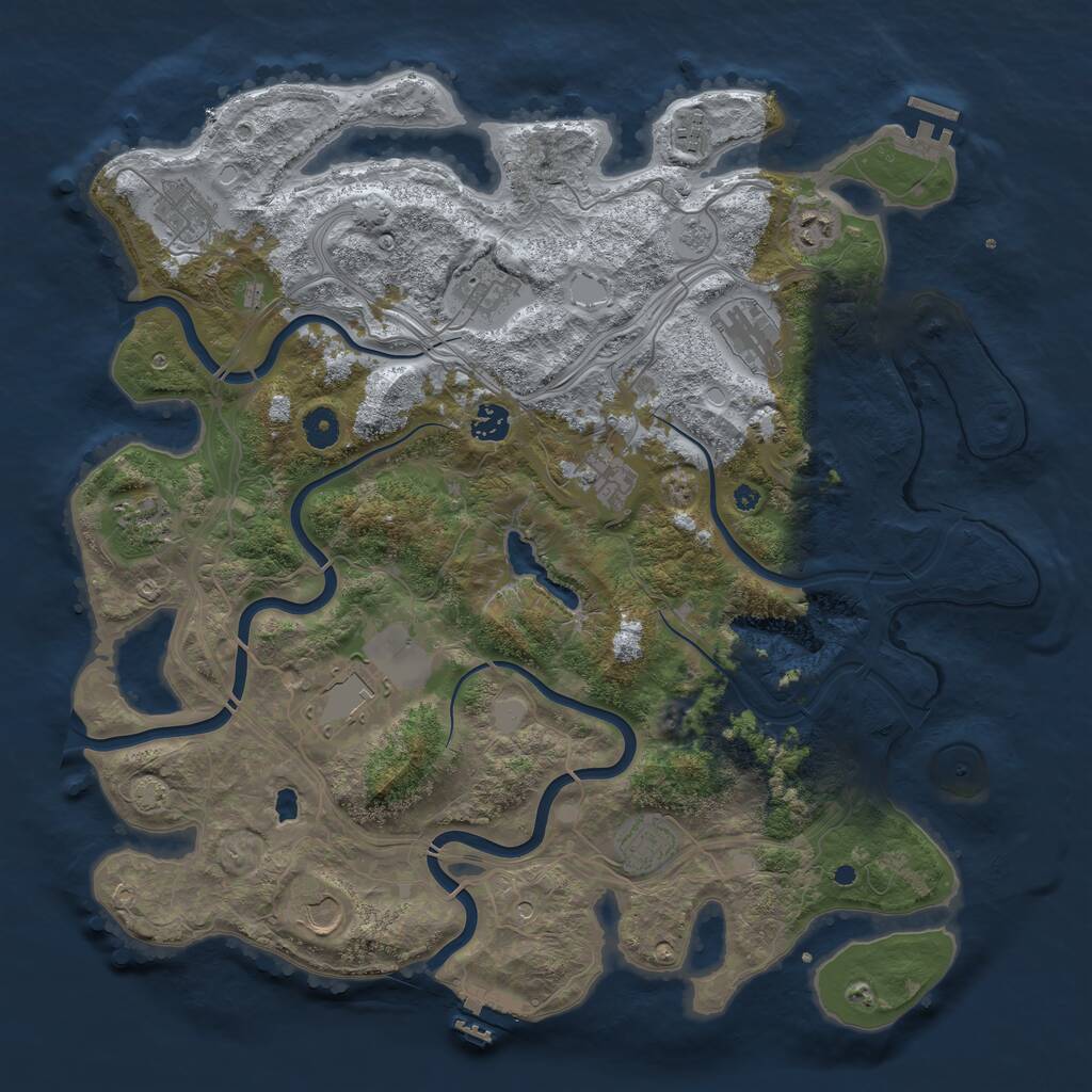Rust Map: Procedural Map, Size: 4250, Seed: 633246, 17 Monuments