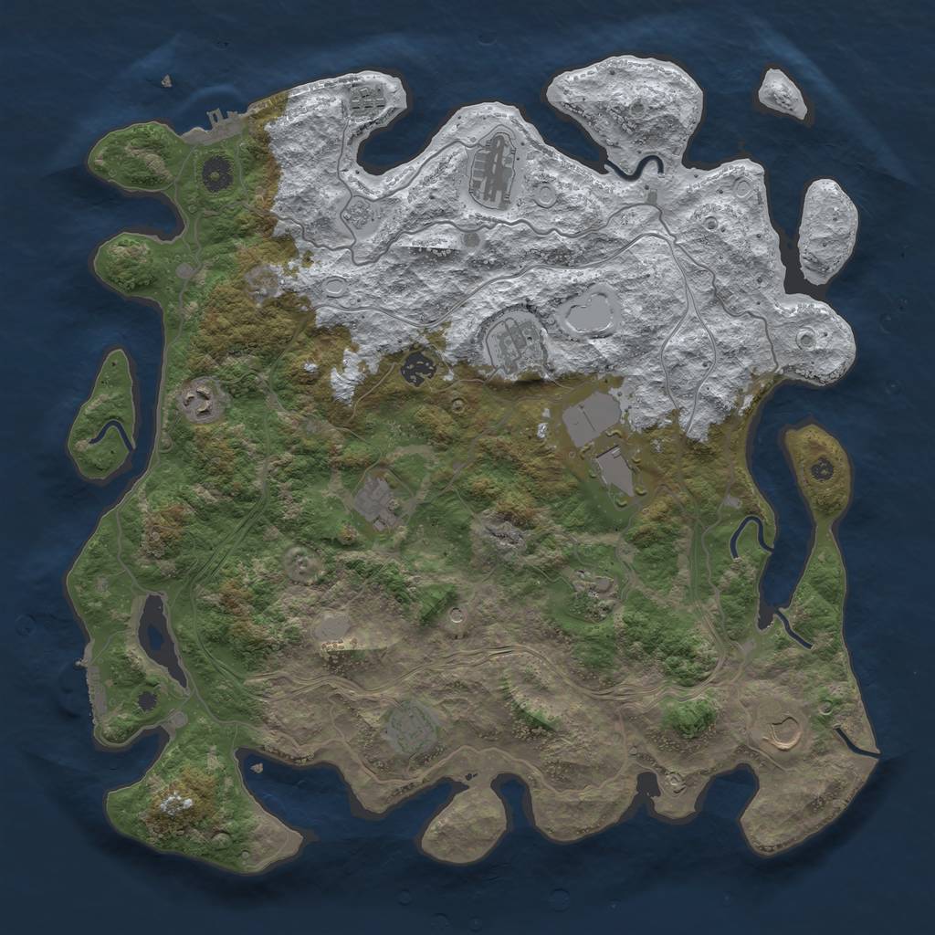 Rust Map: Procedural Map, Size: 4250, Seed: 786736, 19 Monuments