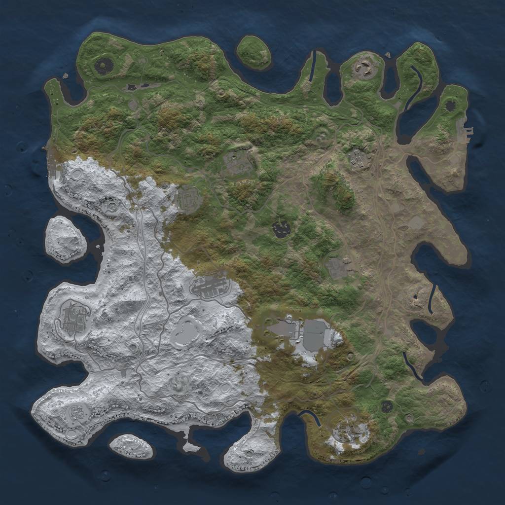 Rust Map: Procedural Map, Size: 4250, Seed: 814020, 19 Monuments