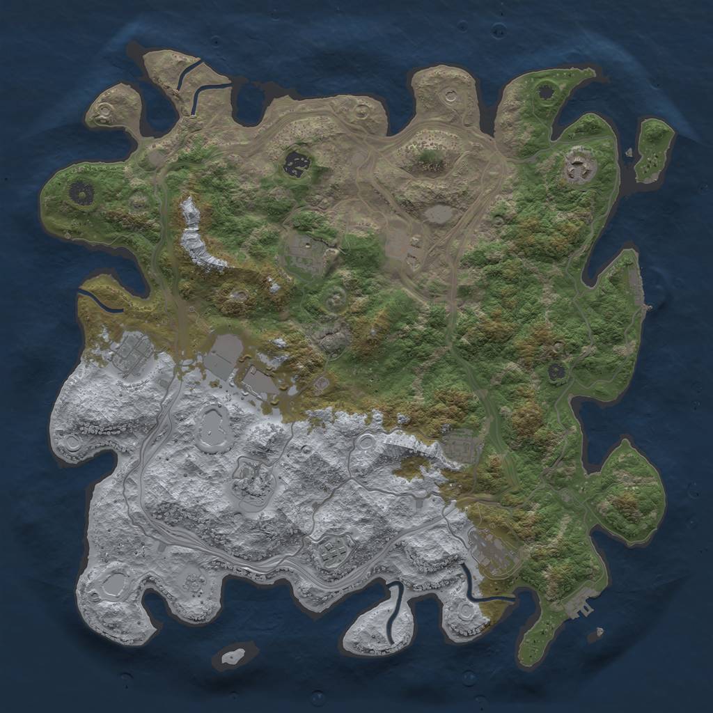 Rust Map: Procedural Map, Size: 4250, Seed: 886951, 17 Monuments