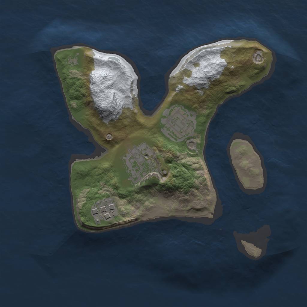 Rust Map: Barren, Size: 2000, Seed: 43323124, 5 Monuments