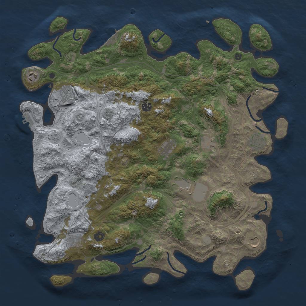 Rust Map: Procedural Map, Size: 4500, Seed: 85473683, 19 Monuments