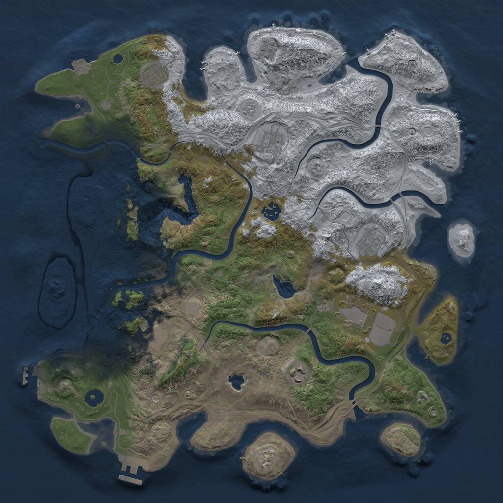 Rust Map: Procedural Map, Size: 4250, Seed: 441060313, 14 Monuments
