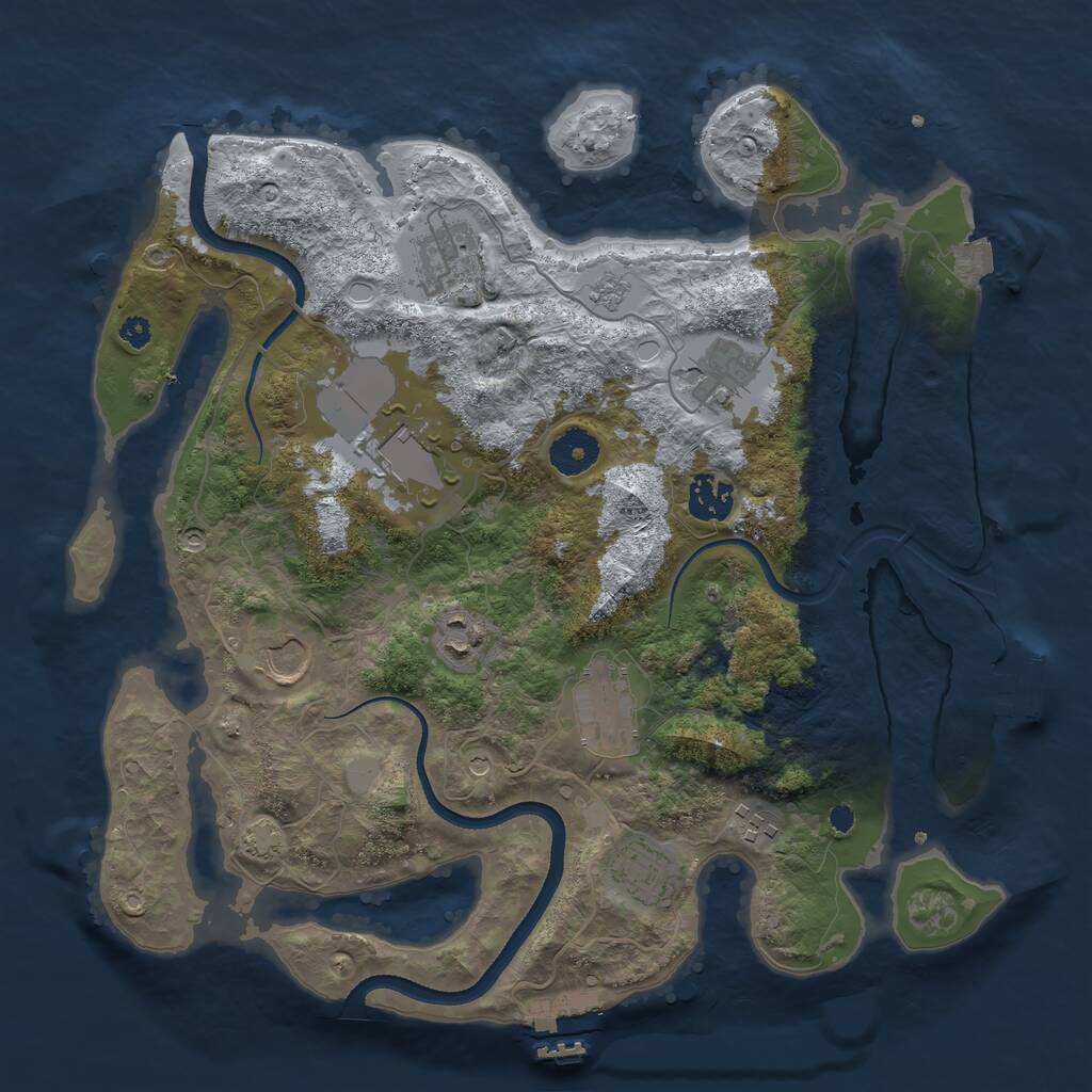 Rust Map: Procedural Map, Size: 3500, Seed: 8783, 15 Monuments